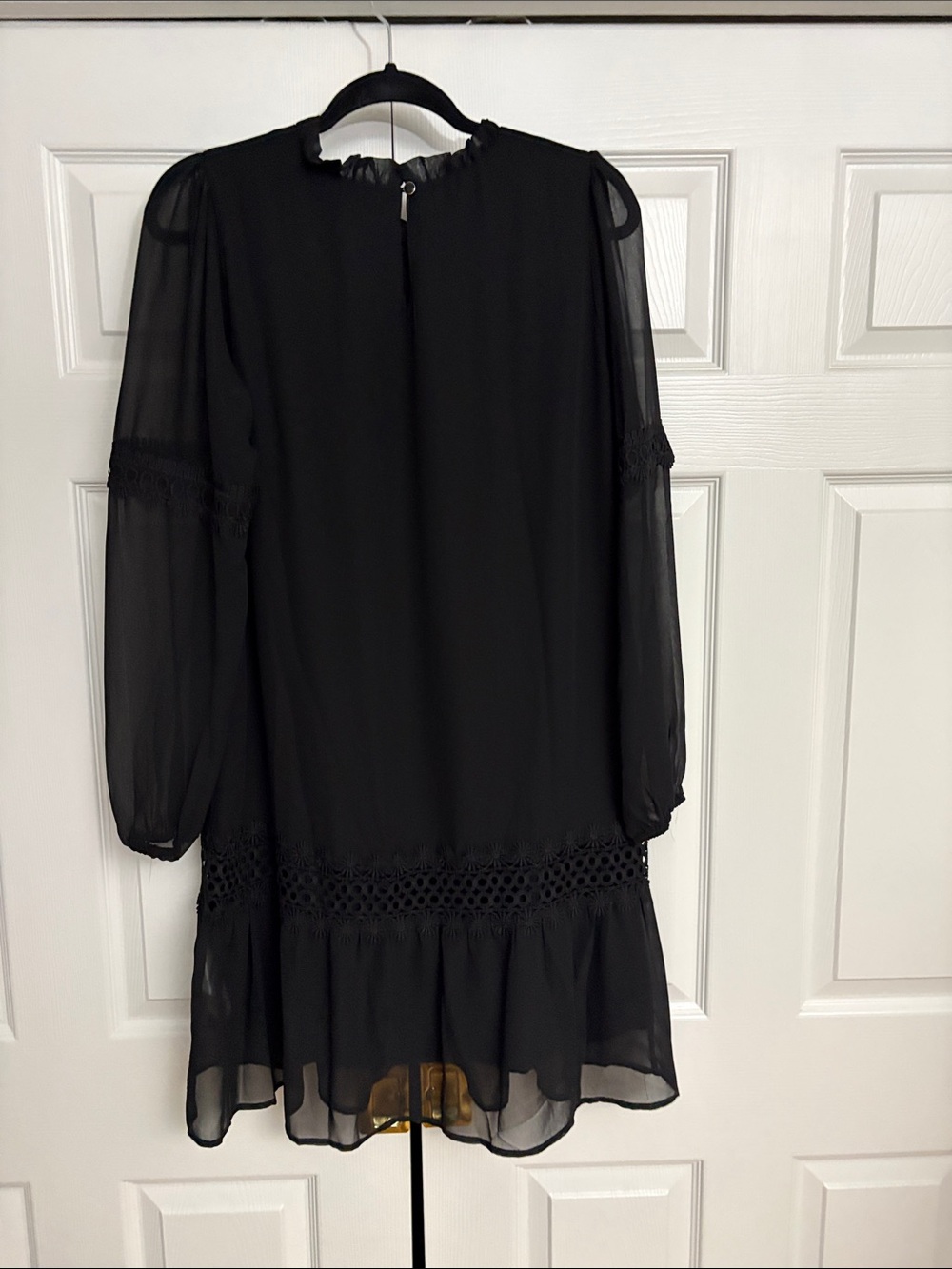 KAFFE NWT Black Lace-Trim Long Sleeve fully lined Dress size 8 - Picture 3 of 11